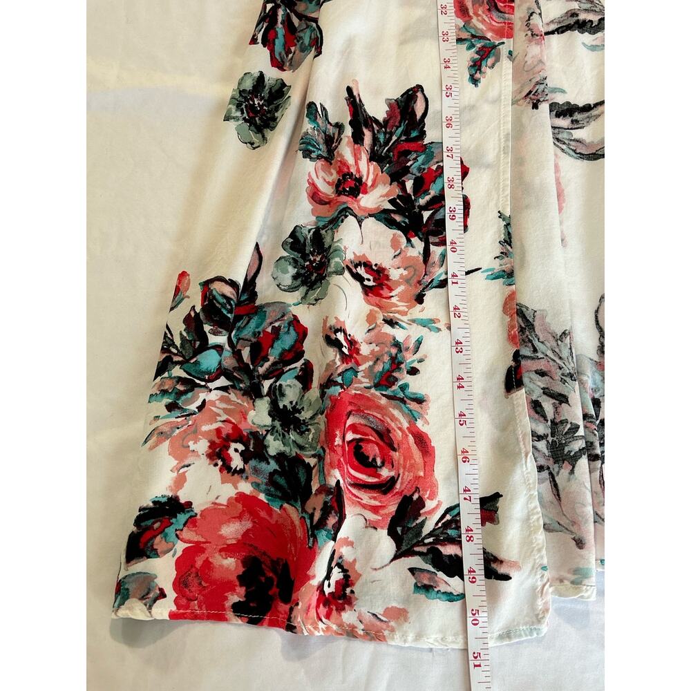 Franchesca's Miami Floral Spaghetti Cross Back Romper Train Maxi Dress SZ Small - Picture 10 of 14